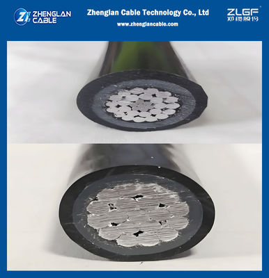 สายเคเบิลหุ้มฉนวนเหนือศีรษะ แรงดันไฟฟ้าพิกัด 15KV 25KV 35KV พร้อมชั้นในสีดำและชั้นนอก HDPE