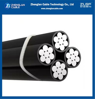 สายเคเบิลฉนวนเหนือศีรษะ สายเคเบิล LV 0.6/1kv 2x25+16+NA25mm² IEC60502-1 CAAI CABLE AUTOPORTANTE De ALUMINIO
