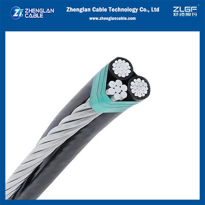 สายเคเบิลรวมทางอากาศ Triplex 1KV AAC / XLPE + ACSR เปลือยเปล่า 2x1 / 0AWG + 1 / 0AWG ASTM S76-474