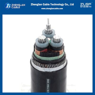 12/20KV 3x70mm2 แกนอลูมิเนียมเทปทองแดงสกรีน swa หุ้มเกราะพีวีซีหุ้มสายเคเบิล MV (LXHIRV) IEC60502-2