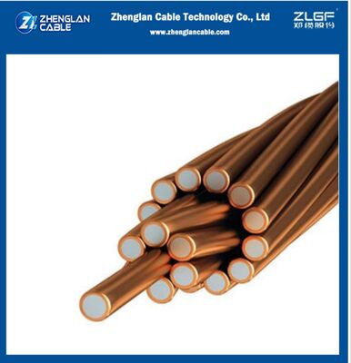 ลวดเหล็กหุ้มทองแดง CCS อบอ่อนหุ้มการนำไฟฟ้า 40% 2AWG 7 / 2.59 มม