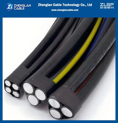 Low Voltage 1kv CAAI Self-Supporting Overhead Distribution Cable AAC/XLPE+AAAC/XLPE 2x2/0AWG+2/0AWG 